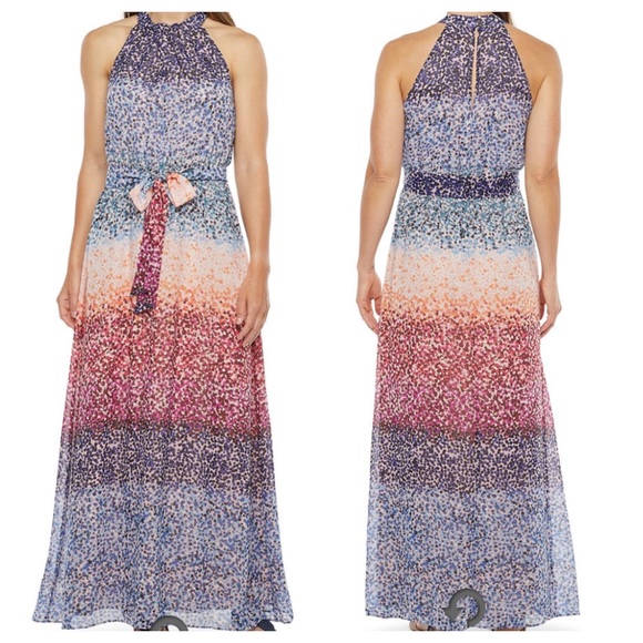 Donna Ricco Dresses & Skirts - Multi-Color Halter Maxi Dress
